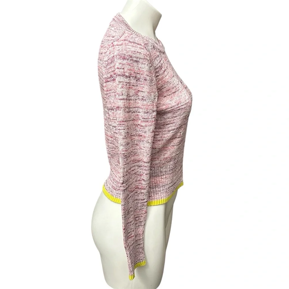 J. Crew Space-Dyed Crewneck Cotton Sweater Tropical Azalea Multi - Size Medium